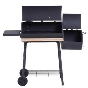 Barbacoa de Carbón Outsunny 2 en 1 con Termómetro