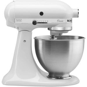 Robot Classic Amasadora KitchenAid 5K45SS EWH, 4.28 L Blanco
