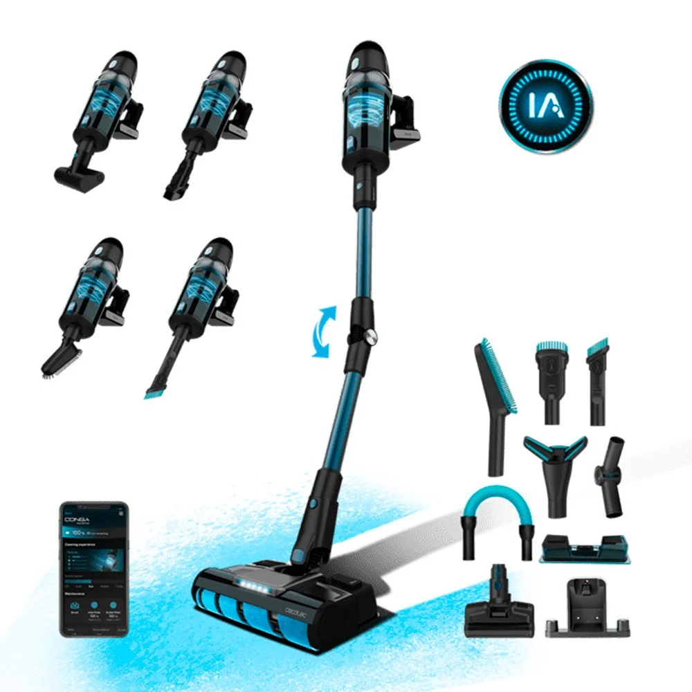 Aspirador de Escoba Cecotec Conga Rockstar 9500 Connected Ergowet 3000 IA