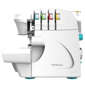 Remalladora Cecotec BelleCouture OverLock de 1100 rpm de velocidad, con presión de prensatelas ajustable y kit de accesorios