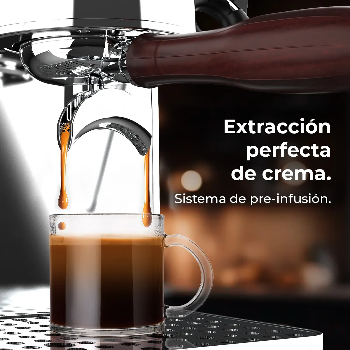 Cafetera Profesional con Pre-infusión Ajustable de 15 Bares Cecotec Baristeo Brava - Imagen 3