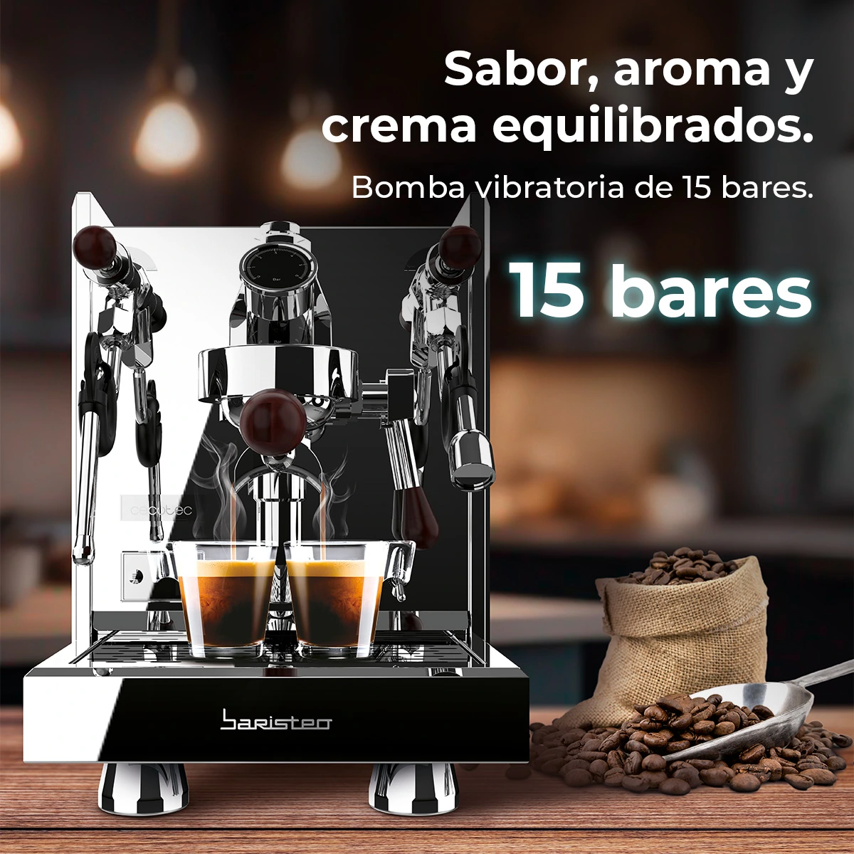 Cafetera Profesiona de 15 Bares Cecotec Baristeo Iconic - Imagen 2