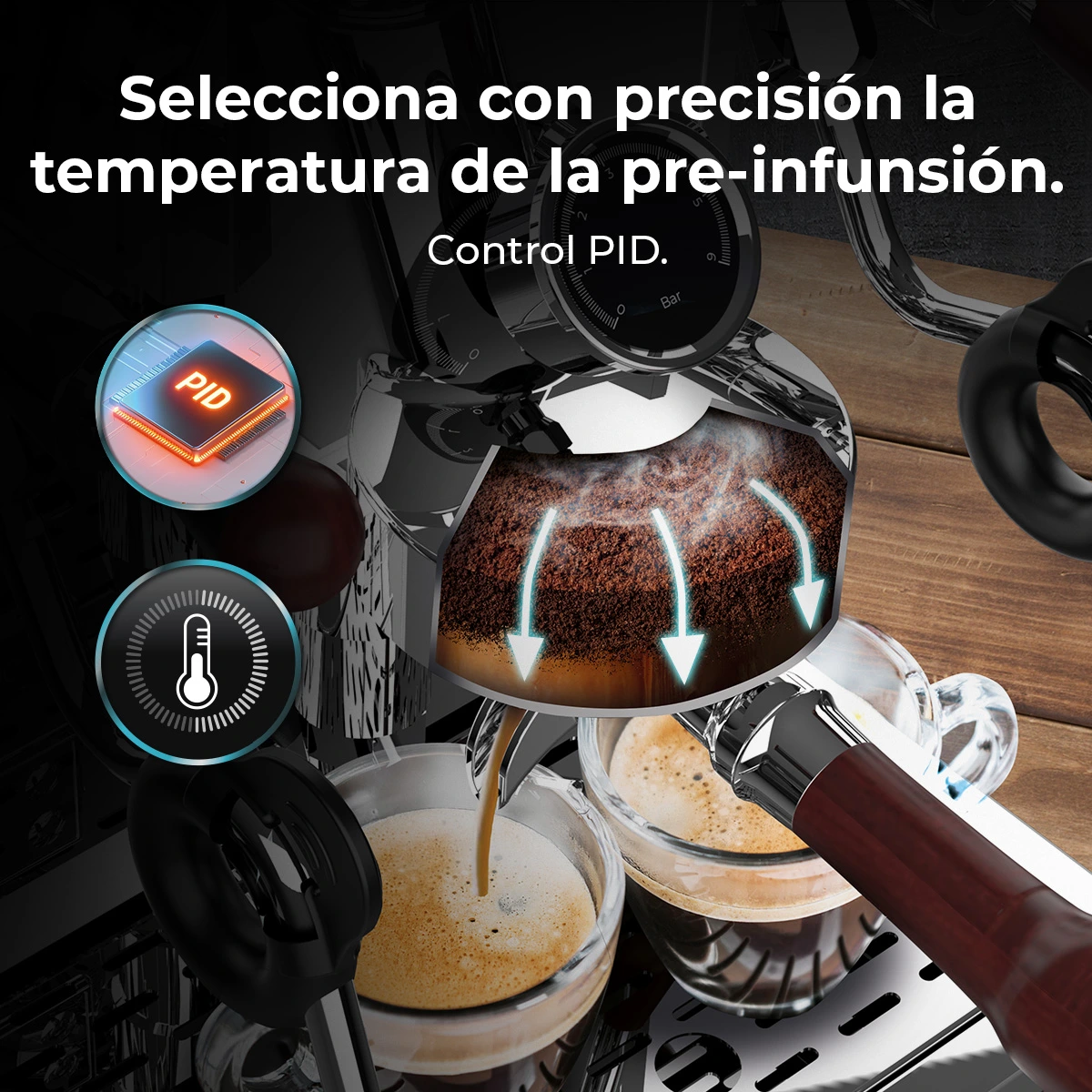 Cafetera Profesiona de 15 Bares Cecotec Baristeo Iconic - Imagen 4