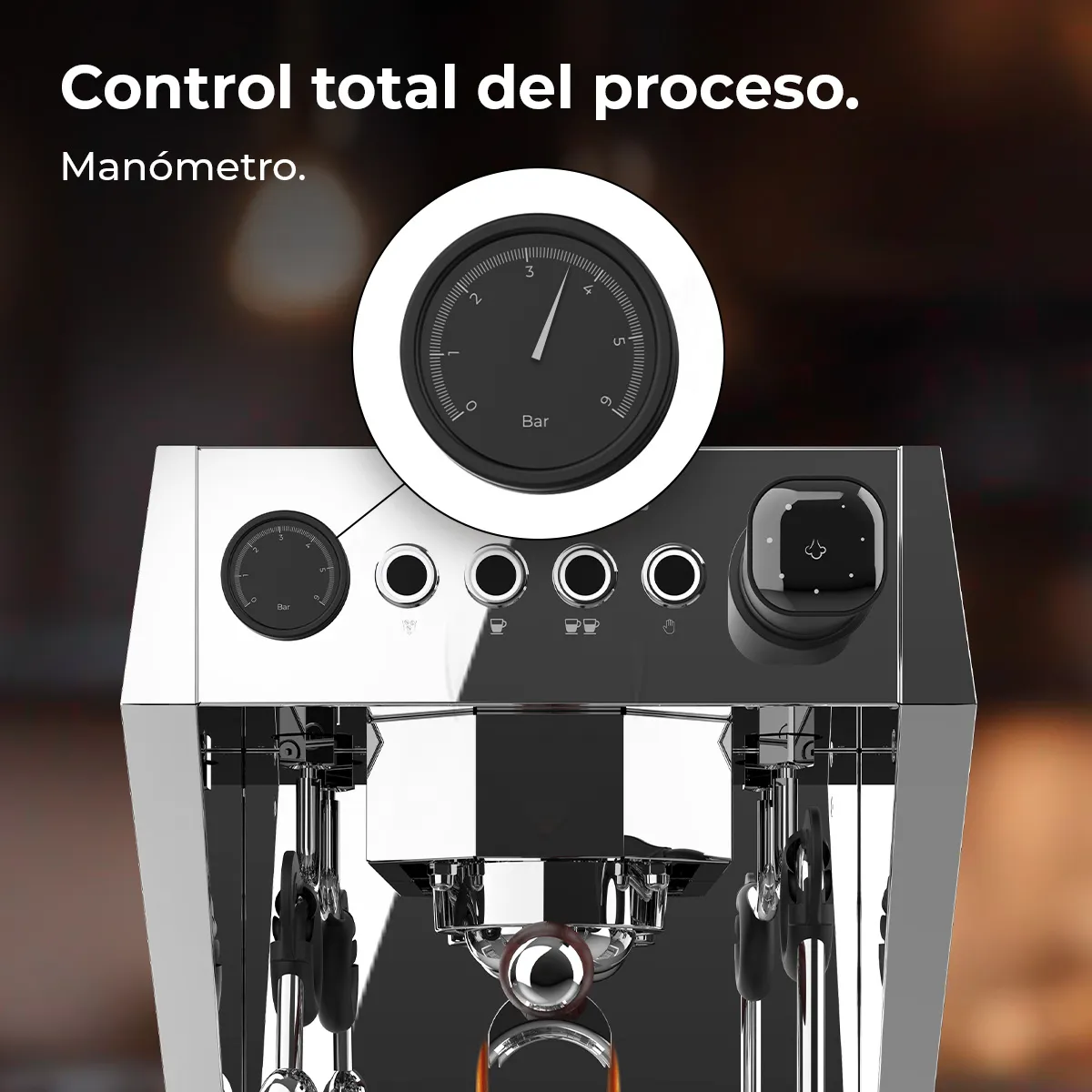 Cafetera Profesional con Pre-infusión Ajustable de 15 Bares Cecotec Baristeo Brava - Imagen 2