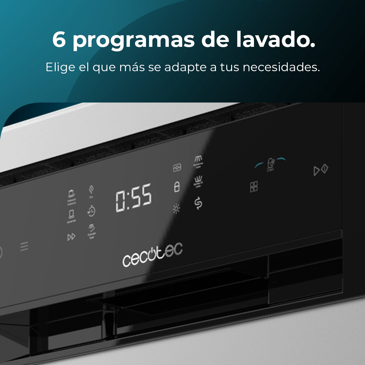 Lavavajillas de Libre Instalación Cecotec Bolero Aguazero 4201 Inox 45 cm Clase E - Imagen 5