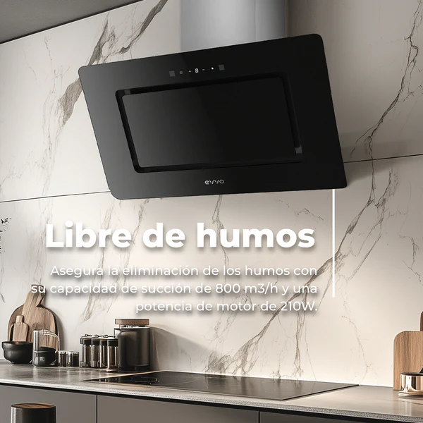 Campana Extractora Decorativa Evvo CE43 Cristal - Imagen 4