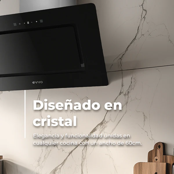 Campana Extractora Decorativa Evvo CE43 Cristal - Imagen 3