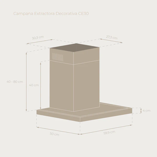 Campana Extractora Decorativa Evvo CE30 - Imagen 4