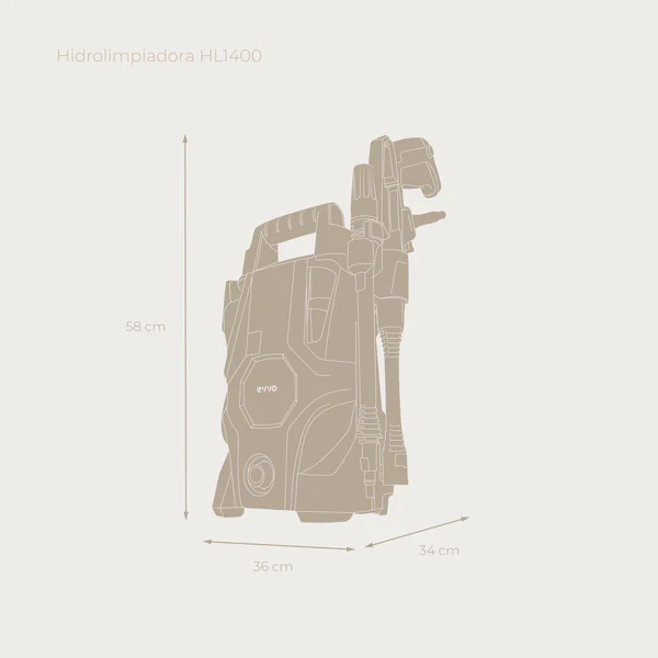 Hidrolimpiadora Evvo HL1400 1400 W de potencia - Imagen 5
