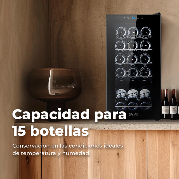 Vinoteca Evvo VT15 Compressor con Capacidad para 15 Botellas - Imagen 2