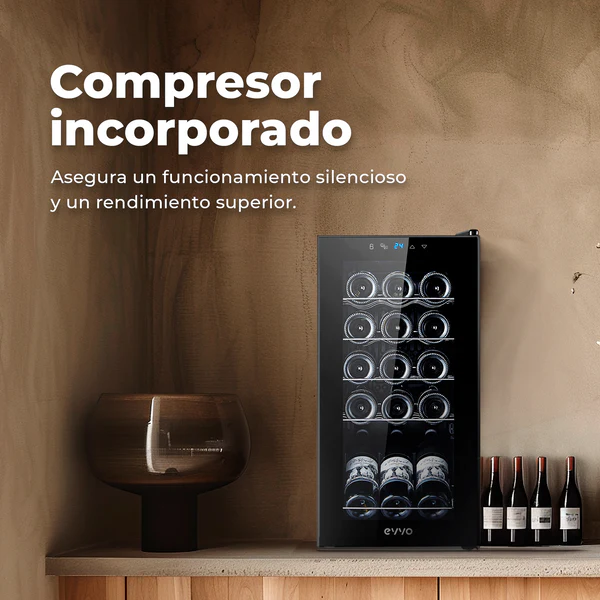 Vinoteca Evvo VT15 Compressor con Capacidad para 15 Botellas - Imagen 3
