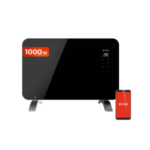Radiador Convector Evvo C Cristal 1000W Black