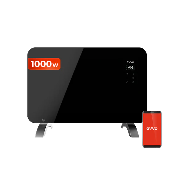 Radiador Convector Evvo C Cristal 1000W Black