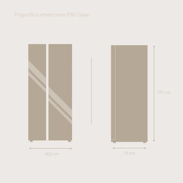 Frigorífico Americano EVVO F90B Glass - Imagen 4