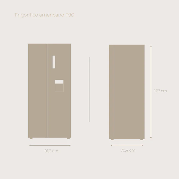 Frigorífico Americano EVVO F90DX Aqua - Imagen 3