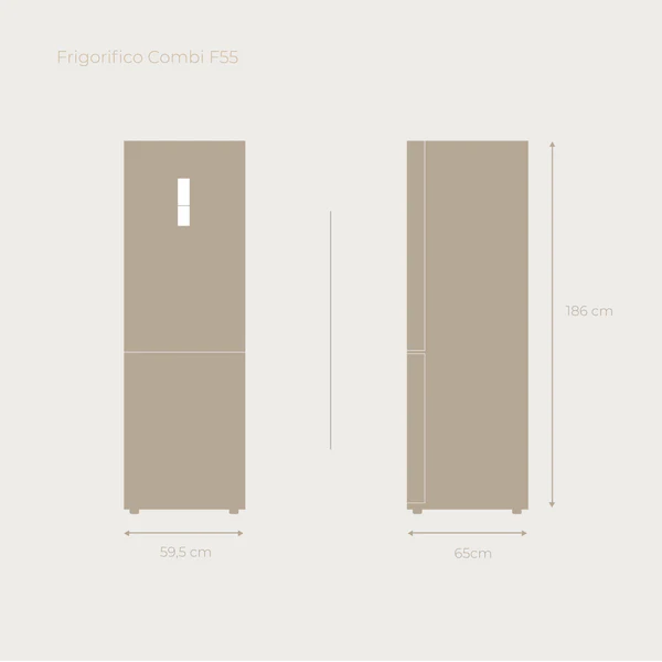 Frigorífico Combi Evvo F55 Inox 322L Clase D - Imagen 2