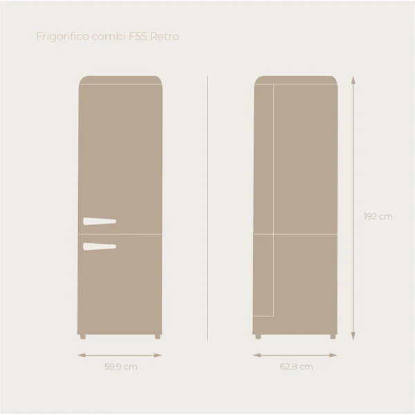Frigorífico Combi Evvo F55 Retro 300L Negro - Imagen 5