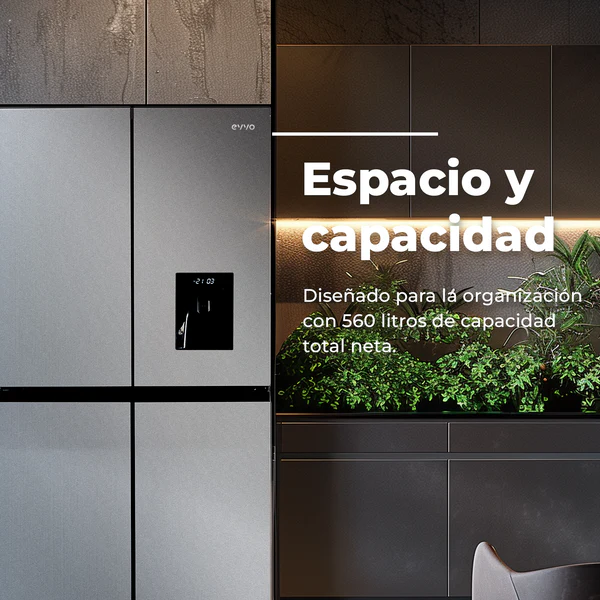 Frigorífico 4 puertas Evvo F100X Aqua 560L Clase E - Imagen 5