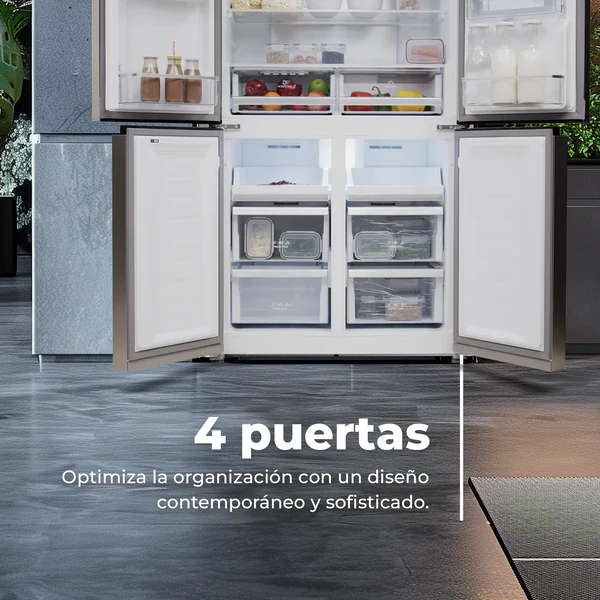 Frigorífico 4 puertas EVVO F100X Aqua - Imagen 3