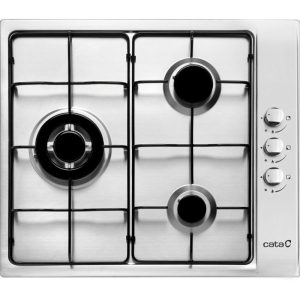 Placa de Gas Acero Cata GI6021X 3 Zonas 58cm Inox 5.75kW