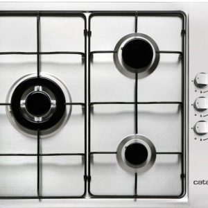 Placa de Gas Acero Cata GIB6021X 3 Zonas 58cm Inox 5.75kW