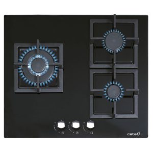 Placa de Gas Cata SCI6021 BK 3 Zonas 60cm Negro 6.25kW