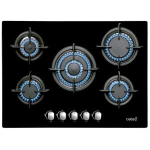 Placa de Gas Cata L7005 CI 5 Zonas 70cm Negro 10.9kW