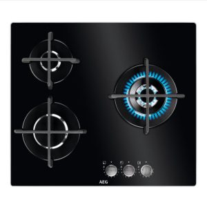 Placa de Gas AEG HKB63320NB 3 Zonas 60cm Negro 7.9kW
