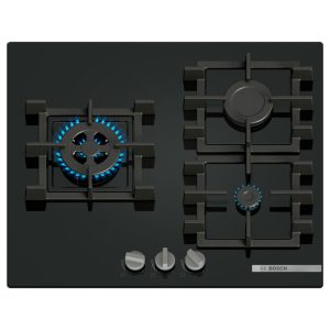 Placa de Gas Bosch PNC6B6K40 3 Zonas 60cm Negro 7.3kW