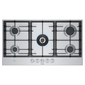 Placa de Gas Acero Bosch PCR9A5I90 5 Zonas 91.5cm Inox 12.5kW