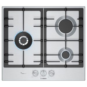 Placa de Gas Acero Bosch PCC6A5I90 3 Zonas 58.2cm Inox 8kW