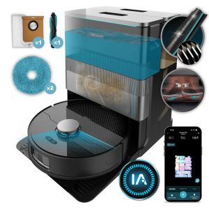 Robot Aspirador Cecotec Conga X100 Láser con Base de Autovaciado APP y Wifi 20000 Pa
