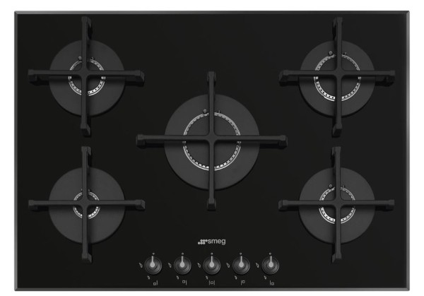 Placa de Gas Smeg PV175B3 5 Zonas 70cm Negro 10.3kW