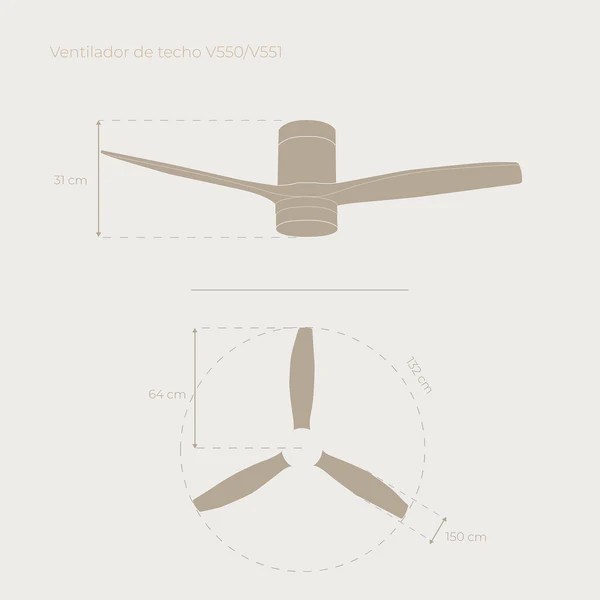 Ventilador de techo EVVO V550 Wood Wifi 40W - Imagen 5