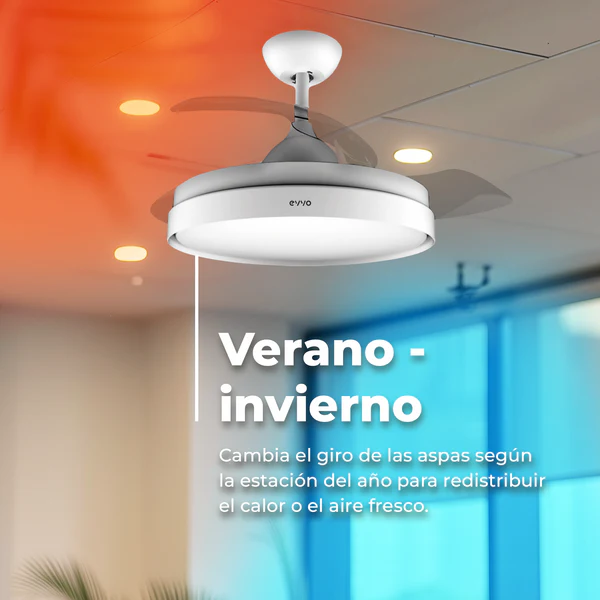 Ventilador de Techo Evvo V450 Invisible Steel 40W - Imagen 2