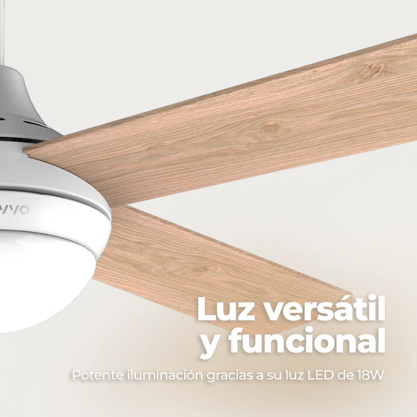 Ventilador de techo Evvo V440 Wood 18W - Imagen 4