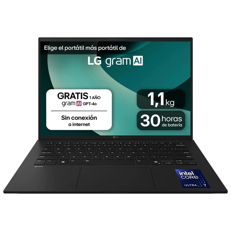 Portátil LG Gram 14ZD90T-G AX88B 14" Intel Core Ultra 7 255H 32GB 1TB Sin Sistema Operativo Negro