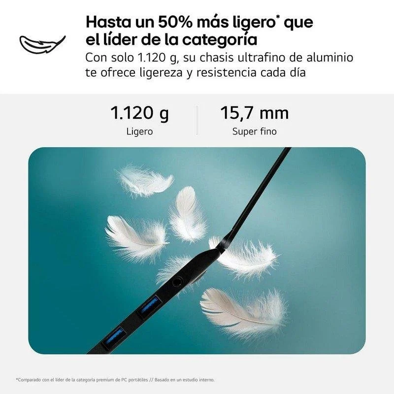 Portátil LG gram 14Z90T 14" Intel Core Ultra 7 255H 32GB 1TB Windows 11 Home - Imagen 3