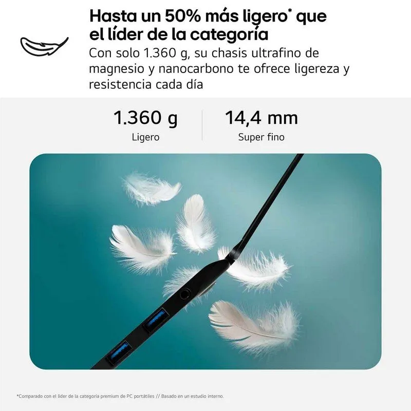 Portátil LG Gram Pro 16Z90TR-E.AD88B 16" Intel Core Ultra 7 255H 32GB 1TB Windows 11 Negro - Imagen 2