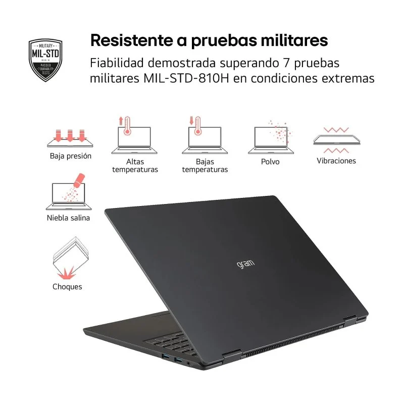 Portátil LG Gram 14ZD90T-G AX88B 14" Intel Core Ultra 7 255H 32GB 1TB Sin Sistema Operativo Negro - Imagen 2