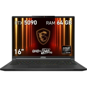 Portátil MSI Stealth A16 AI+ A3XWJG-038ES AMD Ryzen AI 9 HX 370 64GB 1TB SSD 16" Negro