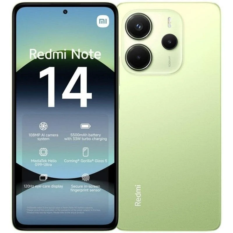 Smartphone Xiaomi REDMI Note 14 8GB 256GB 4G 6.67" Verde Claro