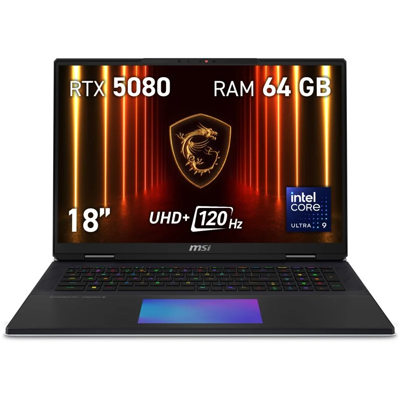 Portátil MSI Titan 18 HX AI A2XWIG-245ES Intel Core Ultra 9 285HX 64GB 2TB SSD 18" Negro