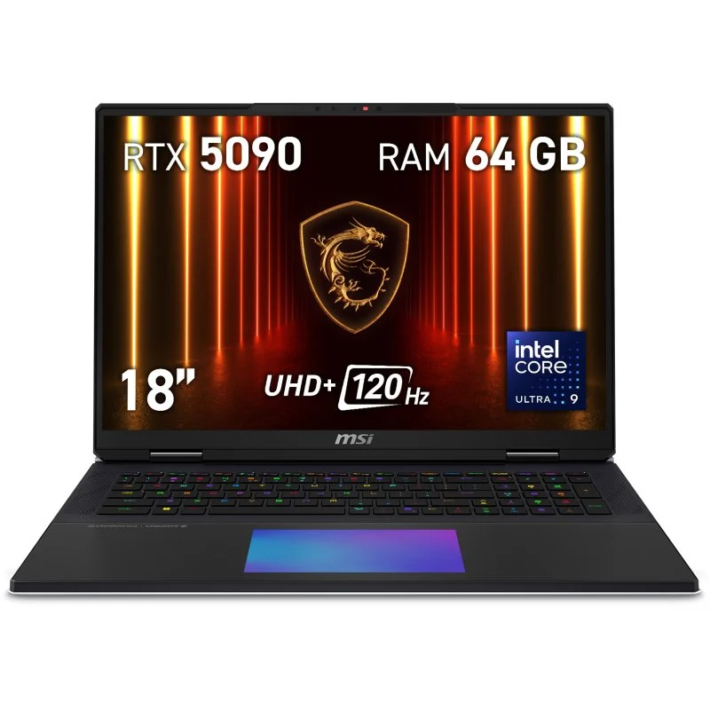 Portátil MSI Titan 18 HX AI A2XWJG-249ES Intel Core Ultra 9 285HX 64GB 2TB SSD 18" Negro