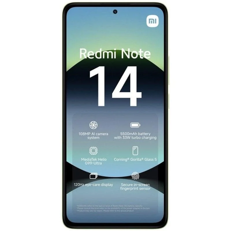 Smartphone Xiaomi REDMI Note 14 6GB 128GB 4G 6.67" Verde Claro - Imagen 3