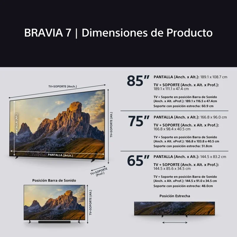 TV 75" Sony BRAVIA 7 K-75XR70 MiniLED UltraHD 4K Clase D - Imagen 2