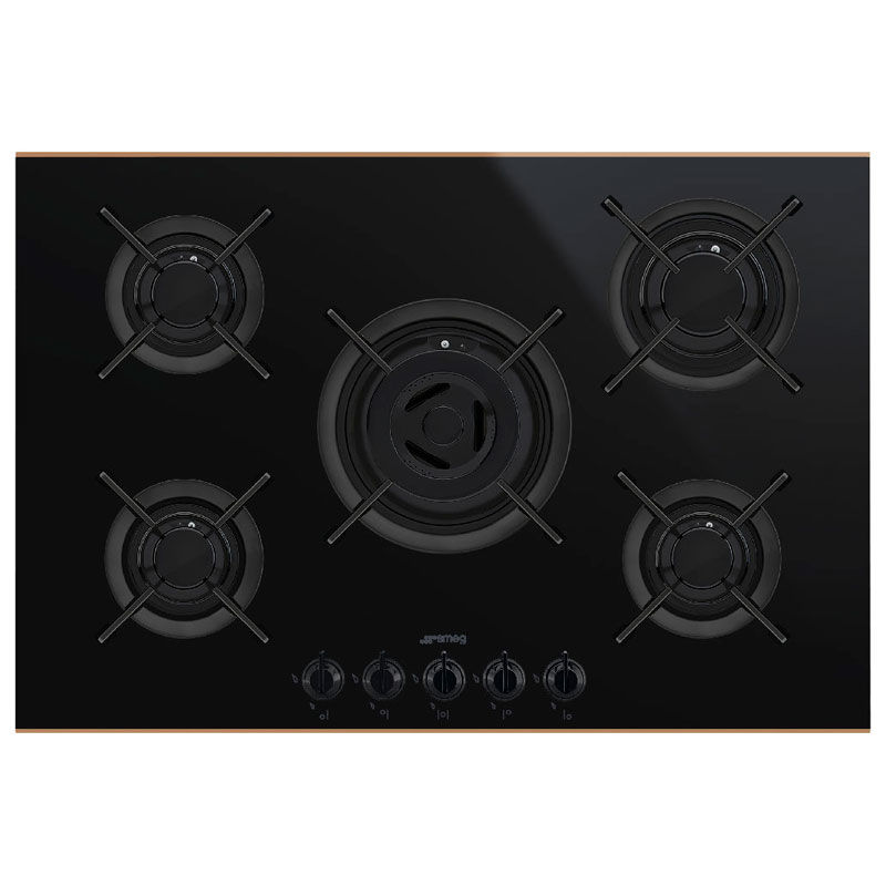 Placa de Cristal Smeg E PV675CNR 5 Gas 75cm Negro