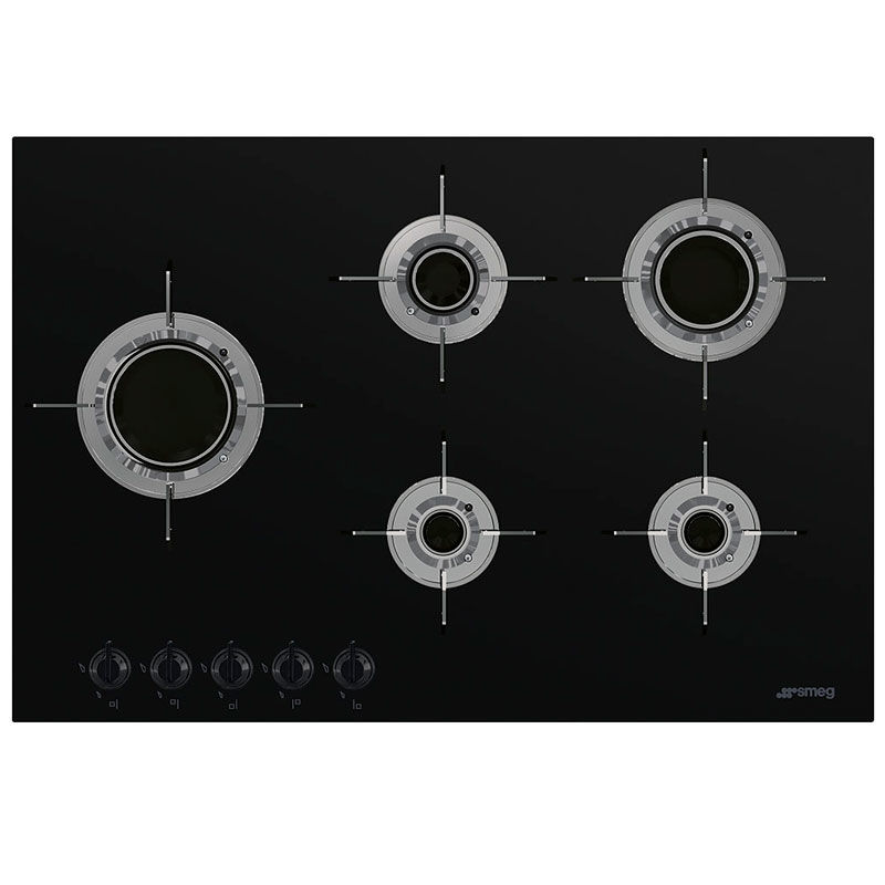 Placa de Cristal Smeg E PVL675LCN 5 Gas 75cm Negro