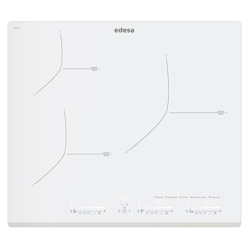 Placa de Induccion Edesa EIM6328B WH /C 3 Zonas 59cm Blanco