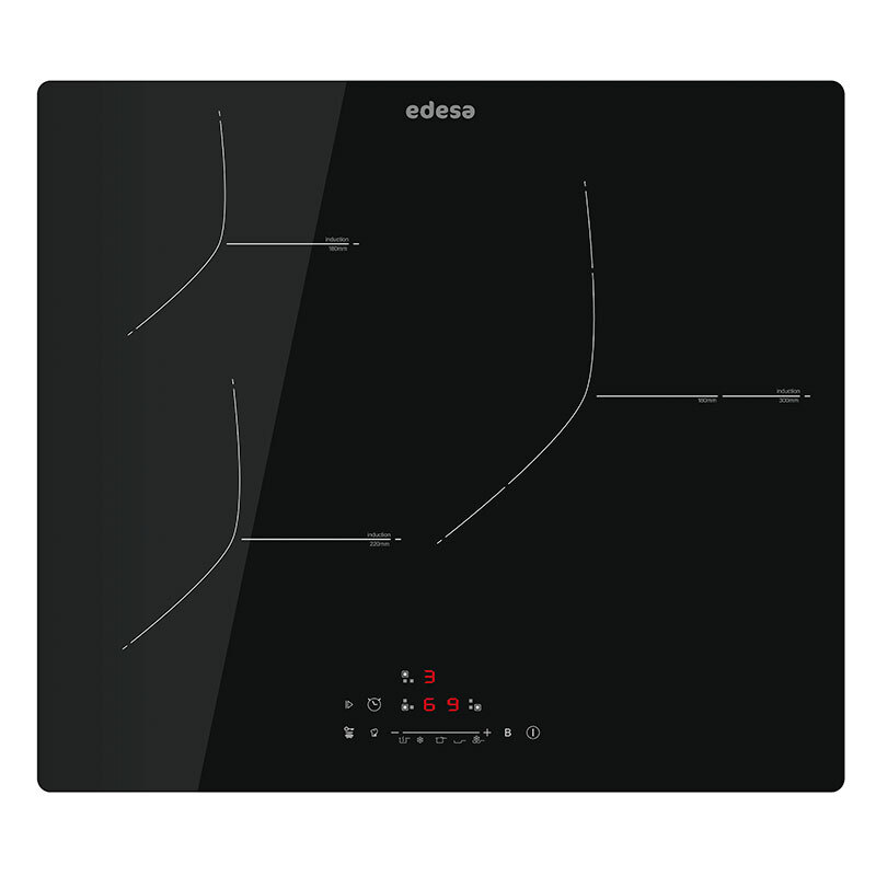 Placa de Induccion Edesa EIS6330R BK /C 3 Zonas 59cm Negro